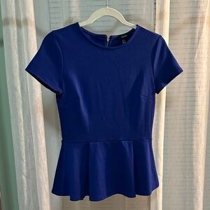 Forever 21 Cobalt Blue Peplum Top